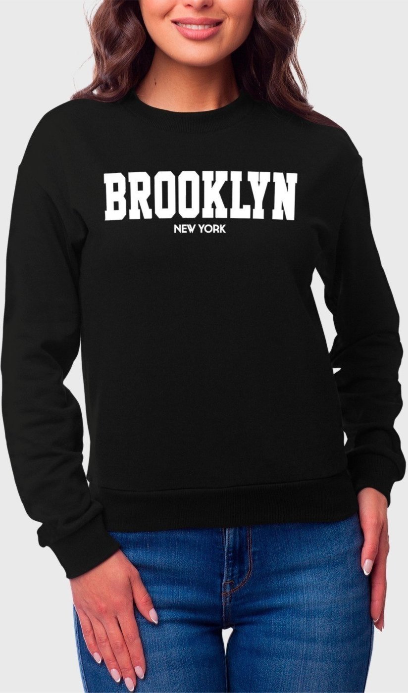 Imagem principal Moletom Gola Redonda Feminino Flanelado Estampa Brooklyn Benellys preto Benellys preto