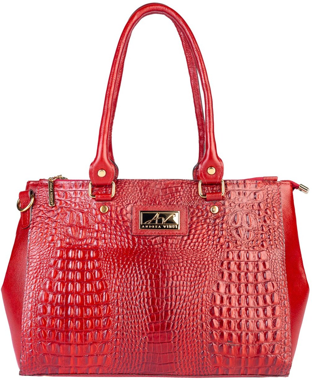 Imagem principal Bolsa de couro croco grande com divisórias Toffee Andrea Vinci caramelo Andrea Vinci caramelo