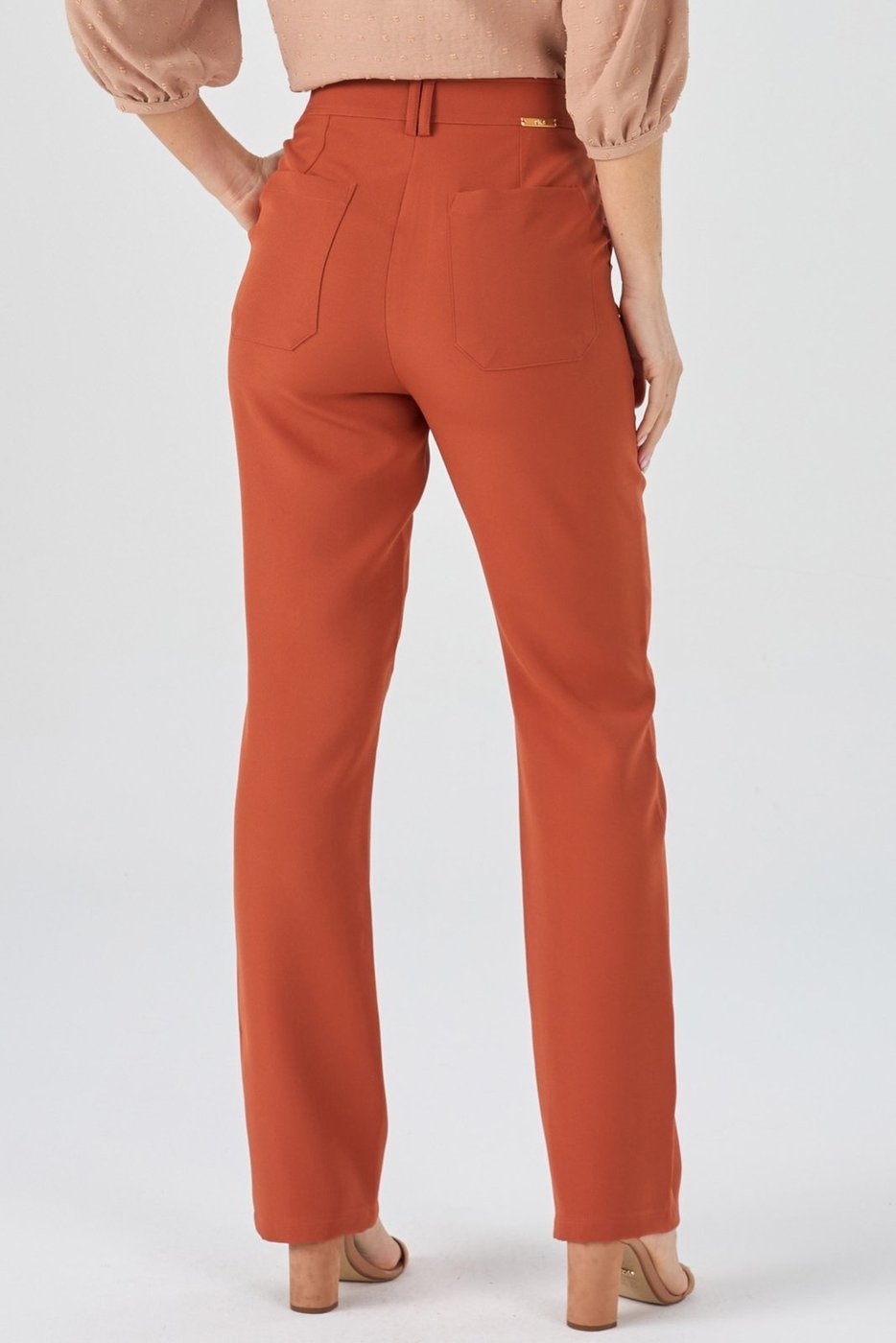 Calça PKS Alfaiataria Reta Terracota