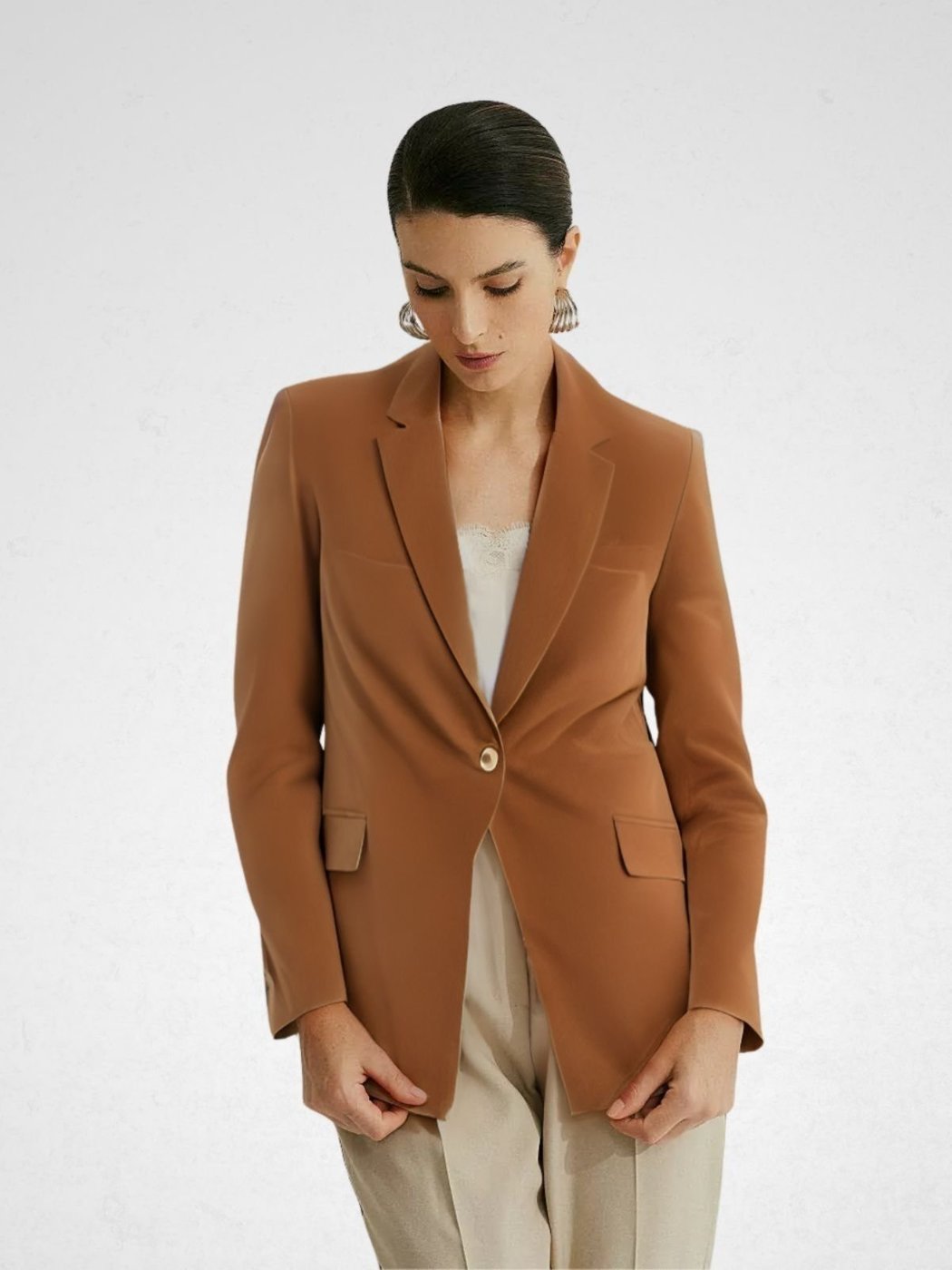 Blazer Via Lessa León Alfaiataria Alongado