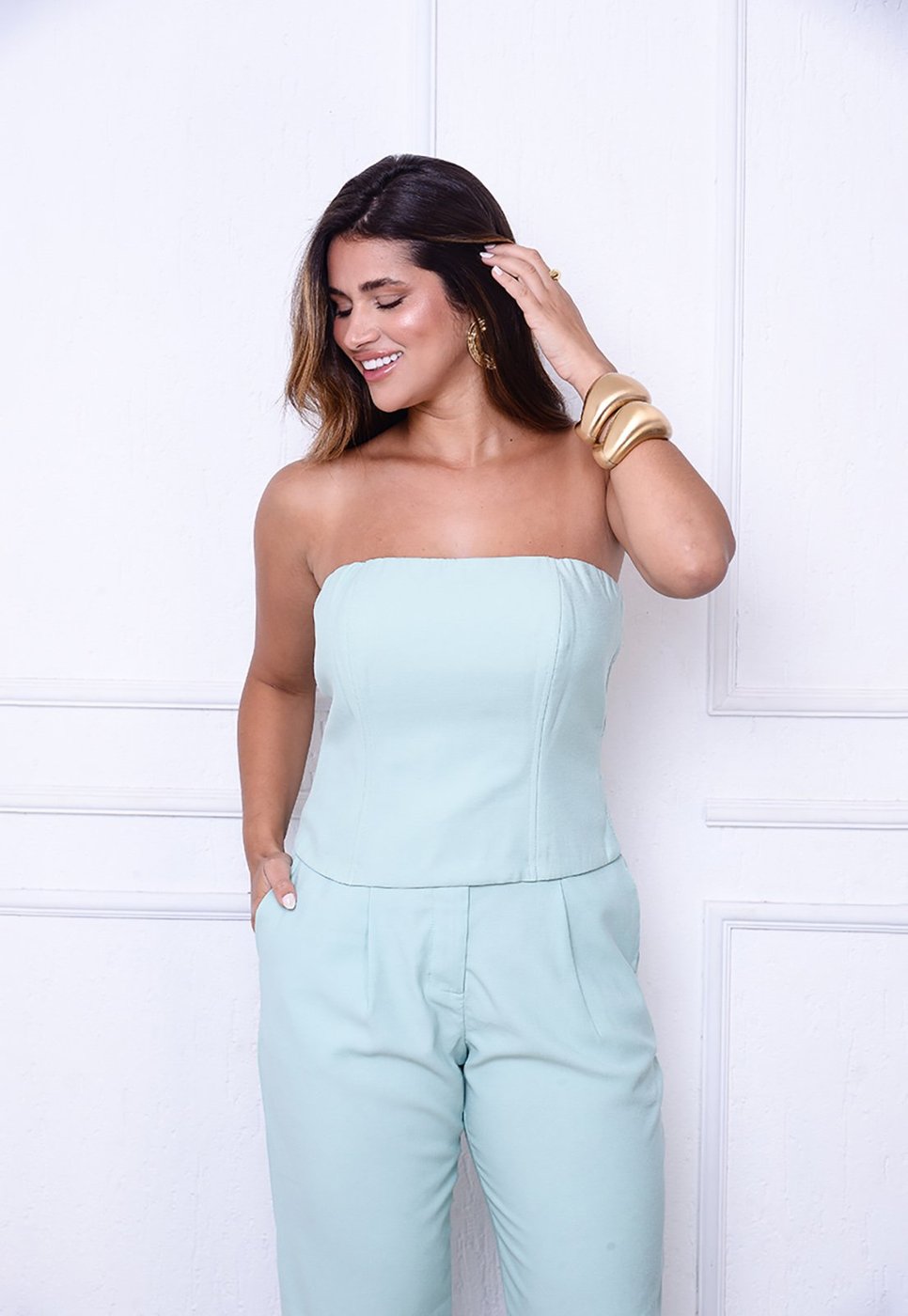 Imagem principal Tomara que Caia Hanna BBonnie - Alfaiataria Sensorial Água verde BBonnie verde