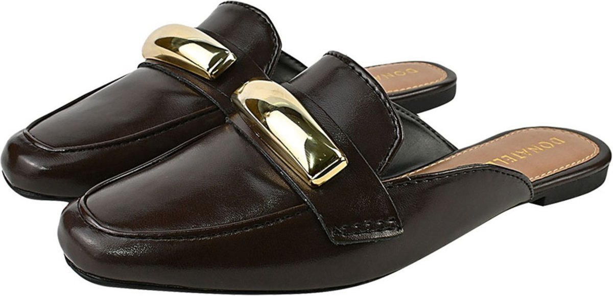 Sapato Mule Feminino CM Calçados Bico Quadrado Confort Enfeite Grande Napa Intense Brilho