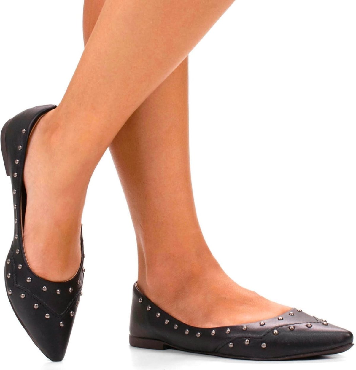 Imagem principal Sapatilha feminina confortável casual moderna spikes Napa ZATURE STORES preto ZATURE STORES preto