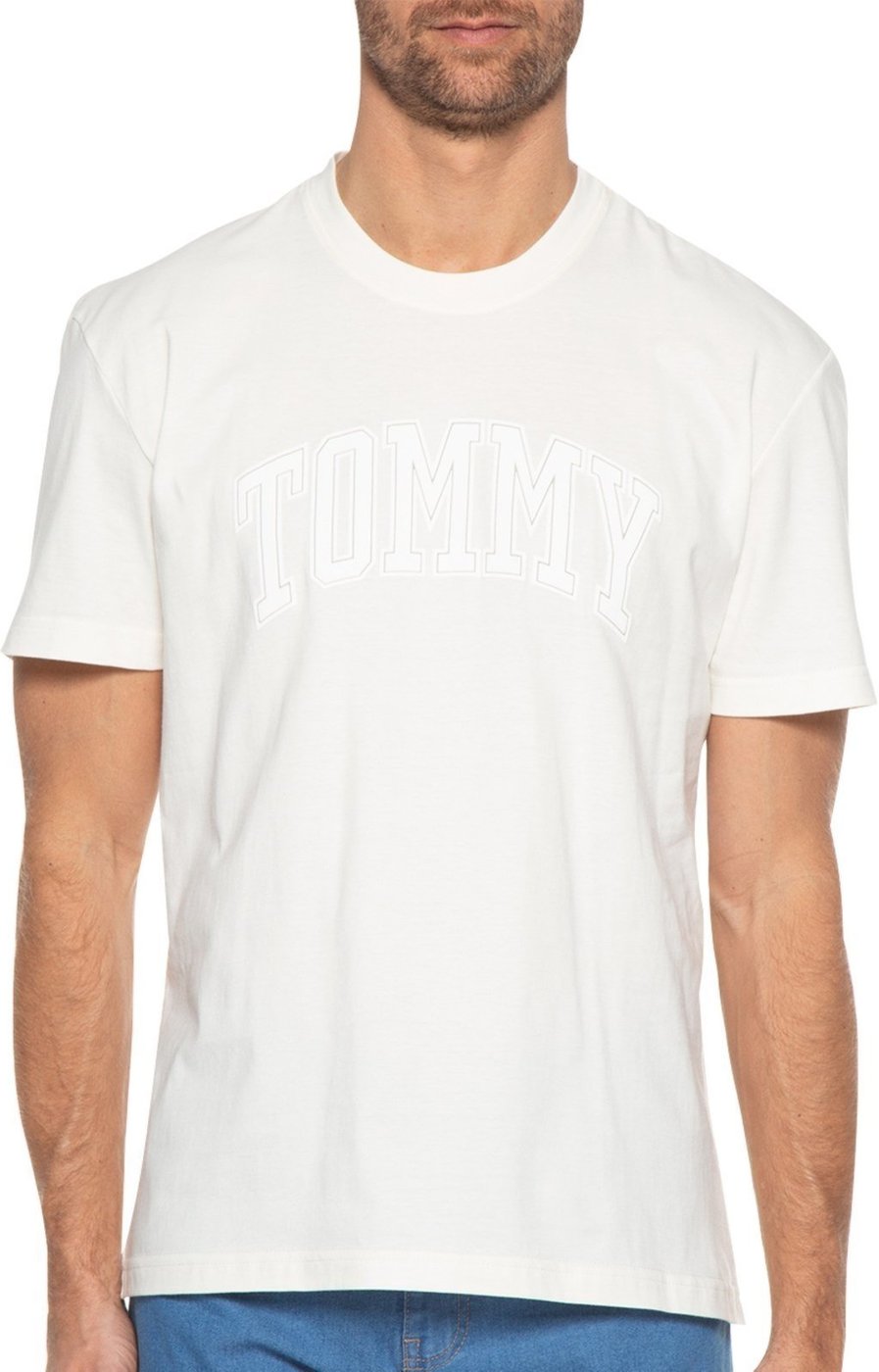 Imagem principal Camiseta Tommy Jeans Masculina Regular Collegiate Arc Branca branco Tommy Jeans branco