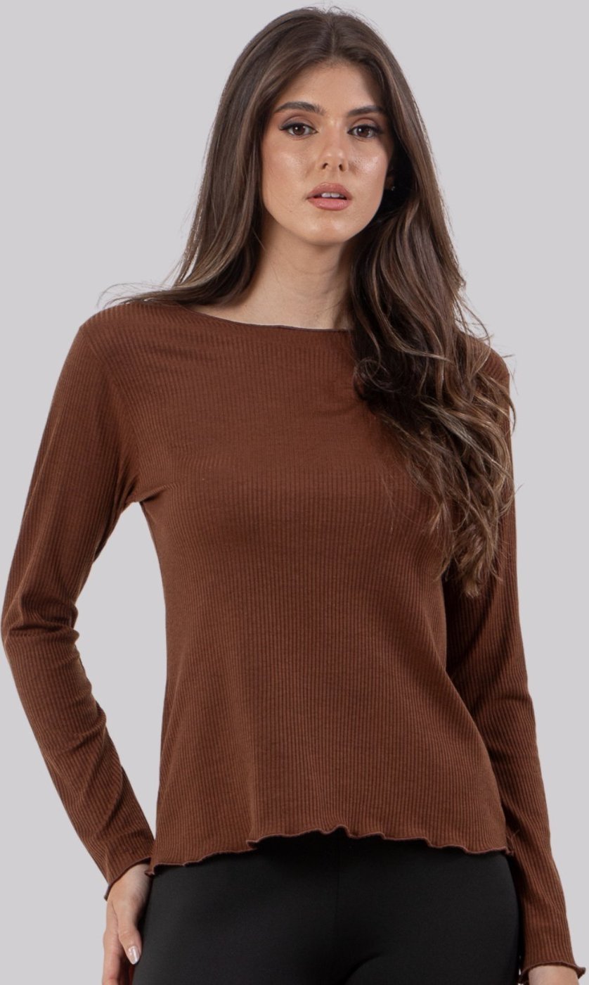 Imagem principal Blusa Manga Longa Acabamento Franzido Diluxo cinza Diluxo cinza