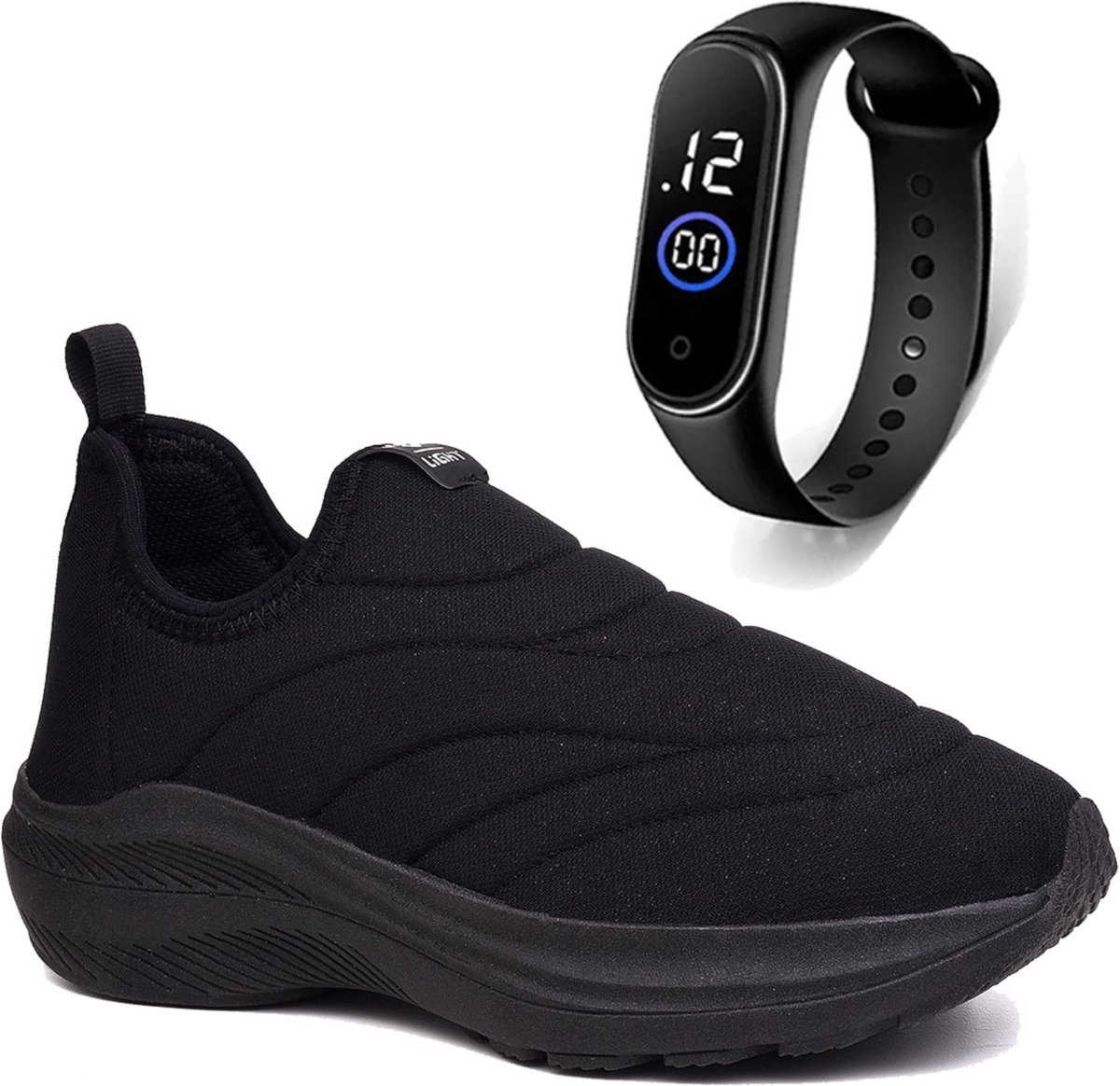 Infantil - Tenis Menino e Menina Calce Facil e e Relógio