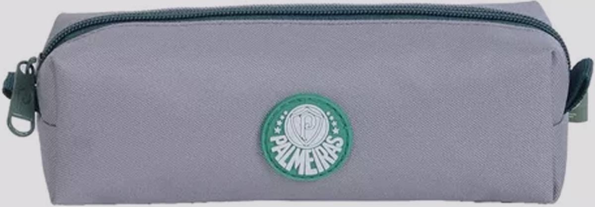 Estojo Palmeiras Esportivo Simples Cinza e Verde