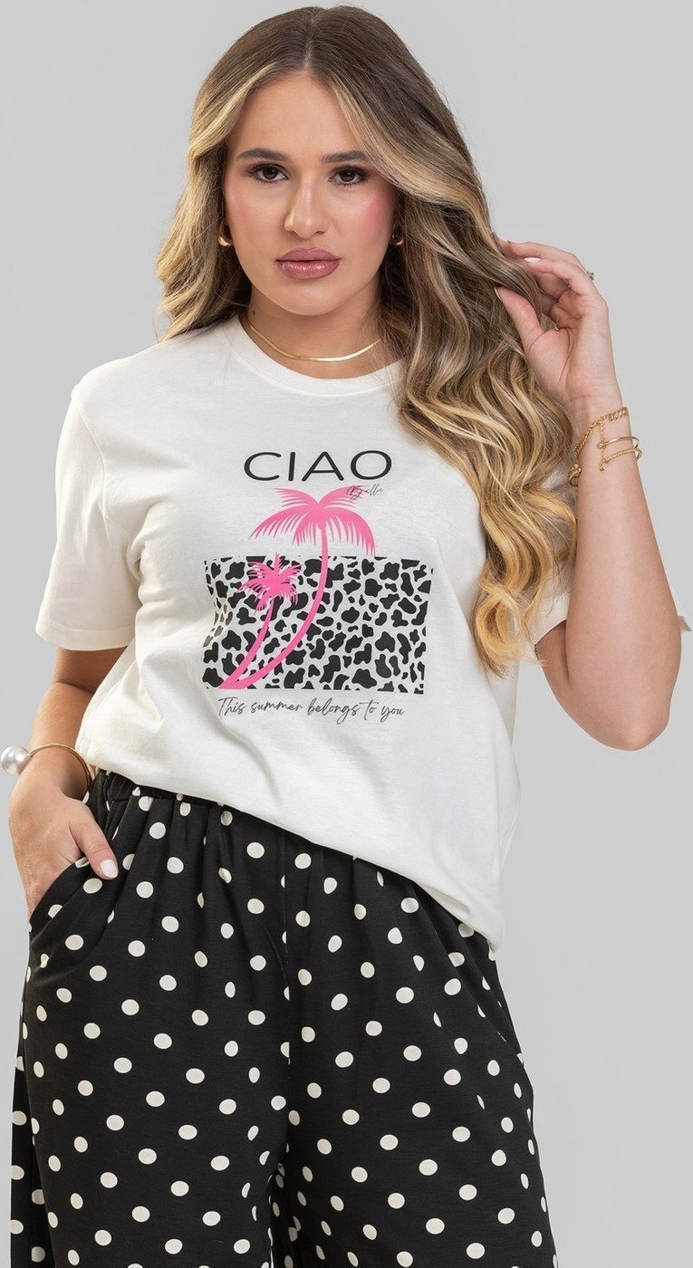 Camiseta Feminina Cianitas Off Estampa Cião