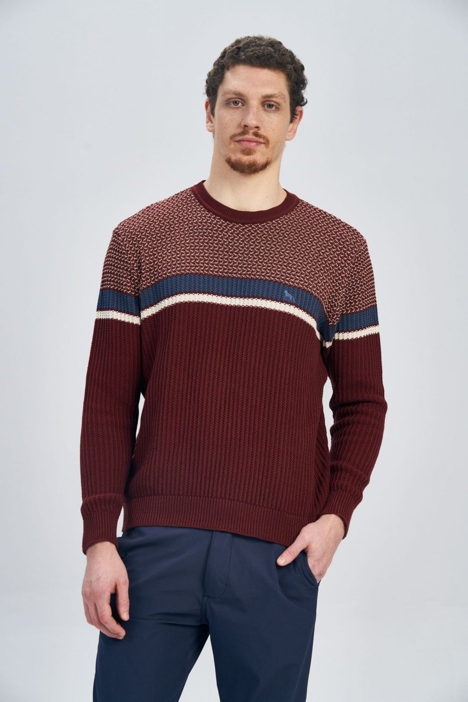 Imagem principal Suéter Tricot Texture Masculino Acostamento vinho vinho