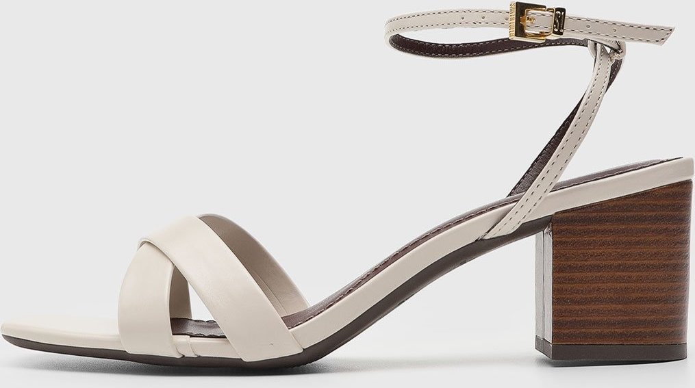 Imagem principal Sandália Feminina Santa Lolla Tiras Cruzadas Salto Bloco Off-White off-white white Santa Lolla off-white white