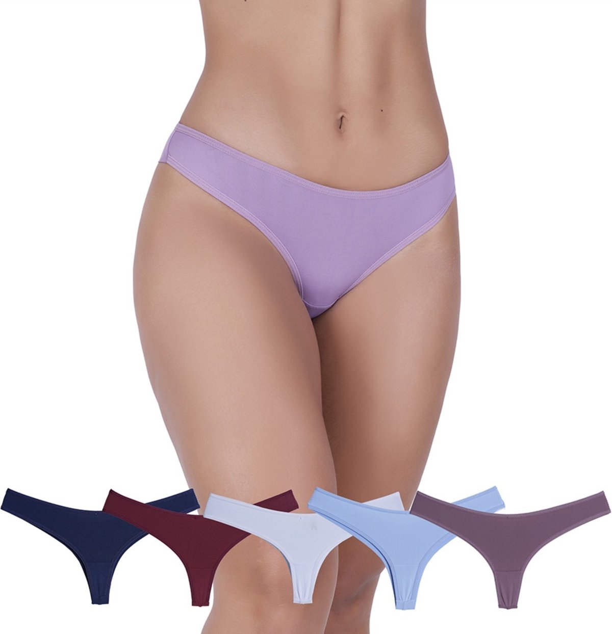 Imagem principal Kit 5 Calcinhas Fio Duplo Microfibra Concept Lingerie multicolorido Concept Lingerie multicolorido