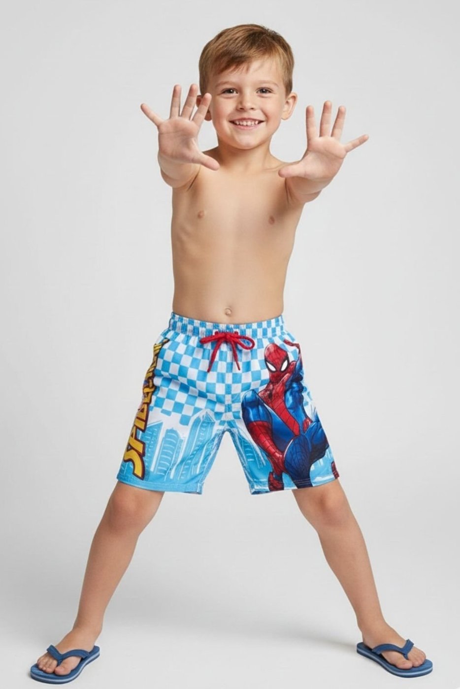 Imagem principal Infantil - Bermuda Disney Masculino Tactel Praia Homem Aranha Marvel azul Marvel azul