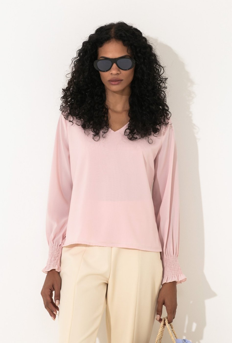 Imagem principal Blusa Traymon Manga Longa Com Lastex Claro rosê Traymon rosê