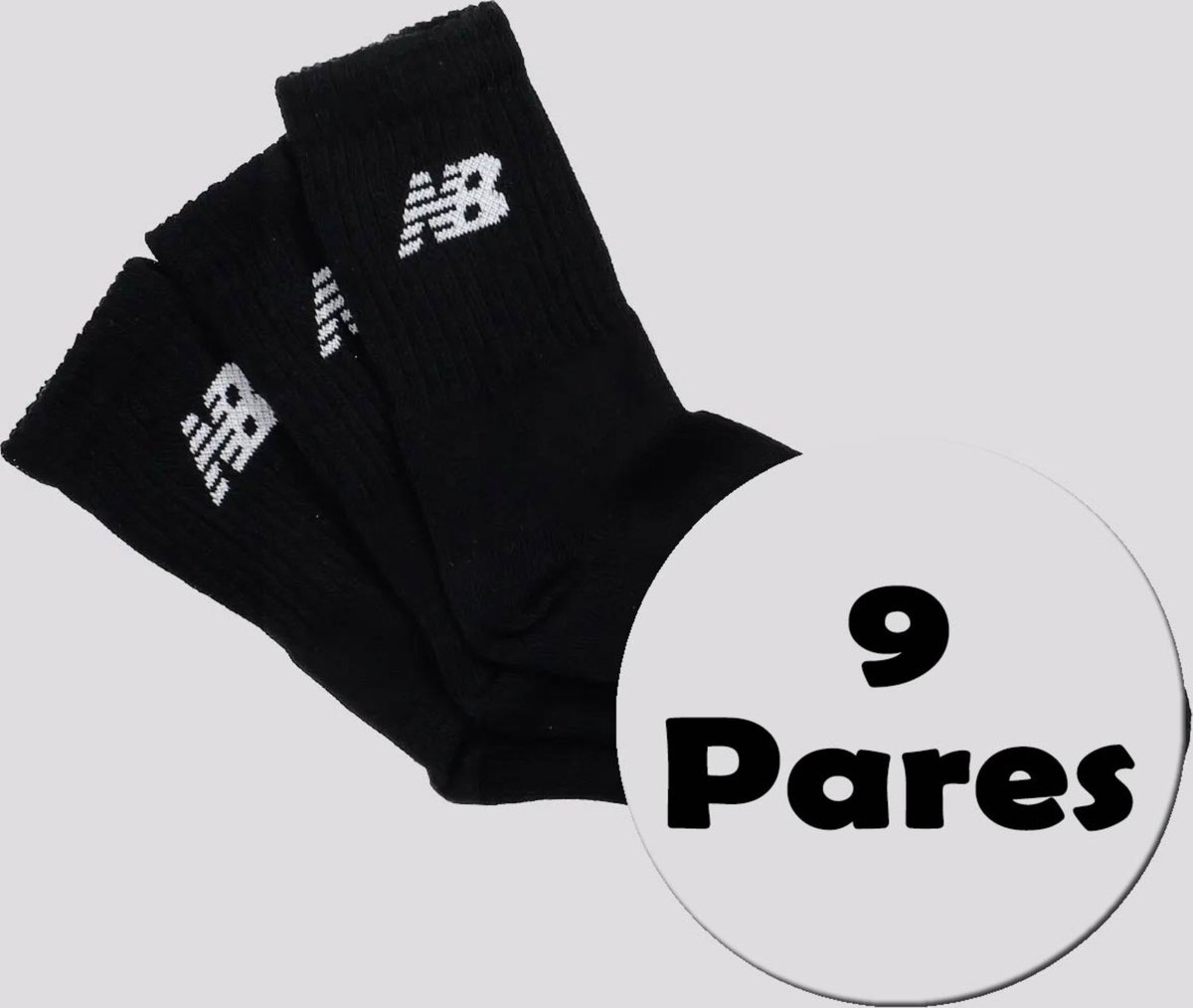 Kit Meia New Balance 9 Pares Cano Longo