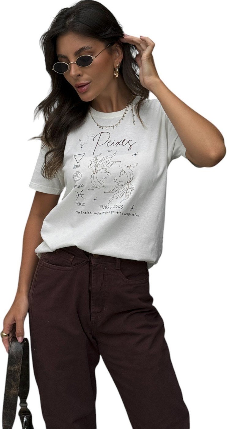 Camiseta Cianitas Off Estampa Signo Peixes