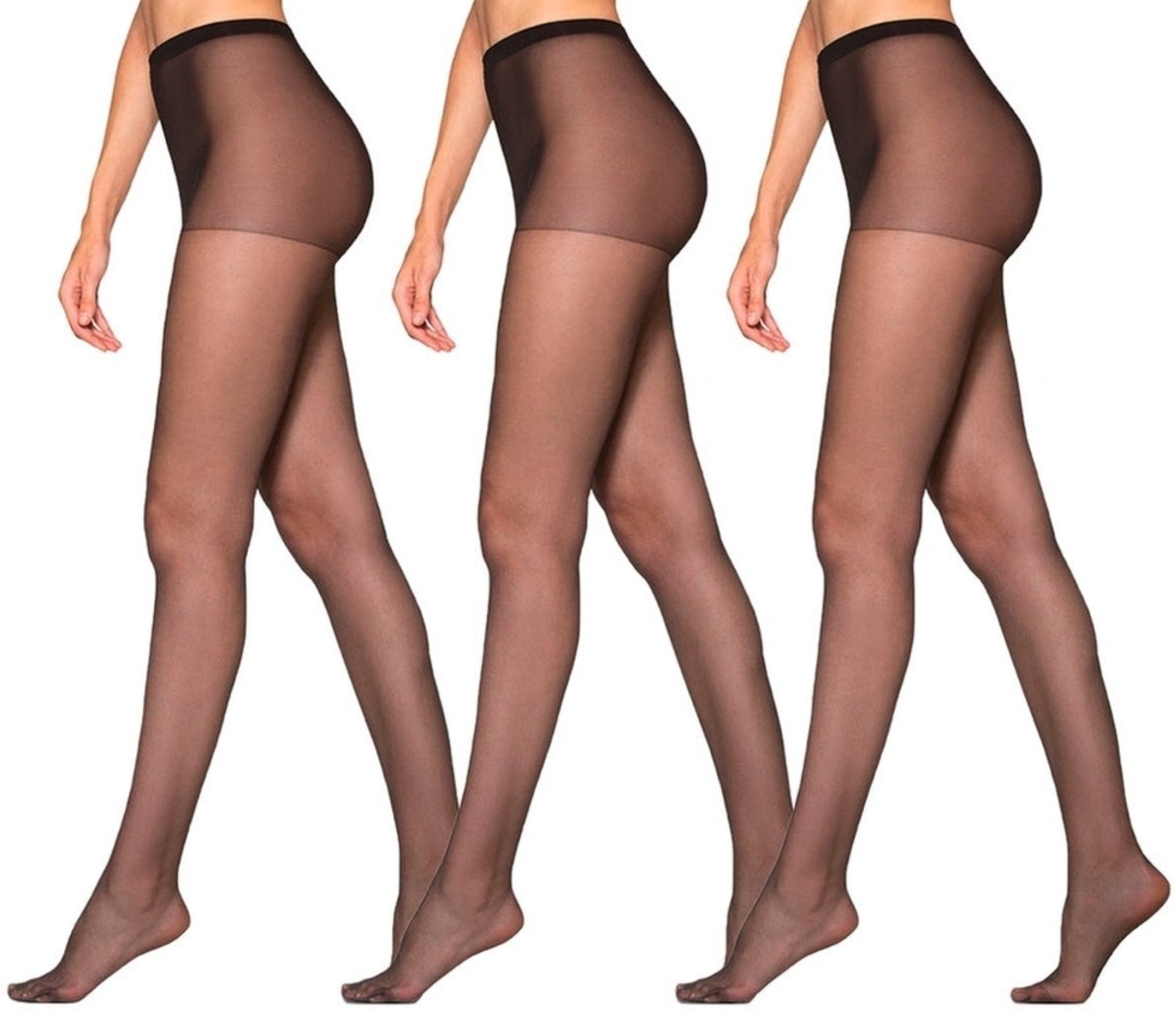 Kit com 3 Meias Calças Fio 15 Clássica Fina Loba