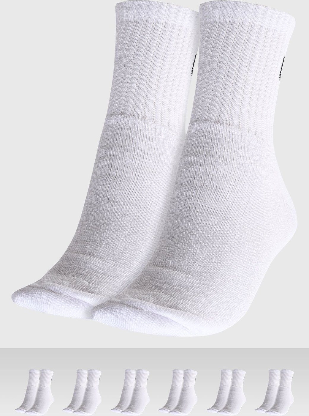 Kit 6 Pares de Meia Feminina Lupo AM Sport Cano Médio Branca