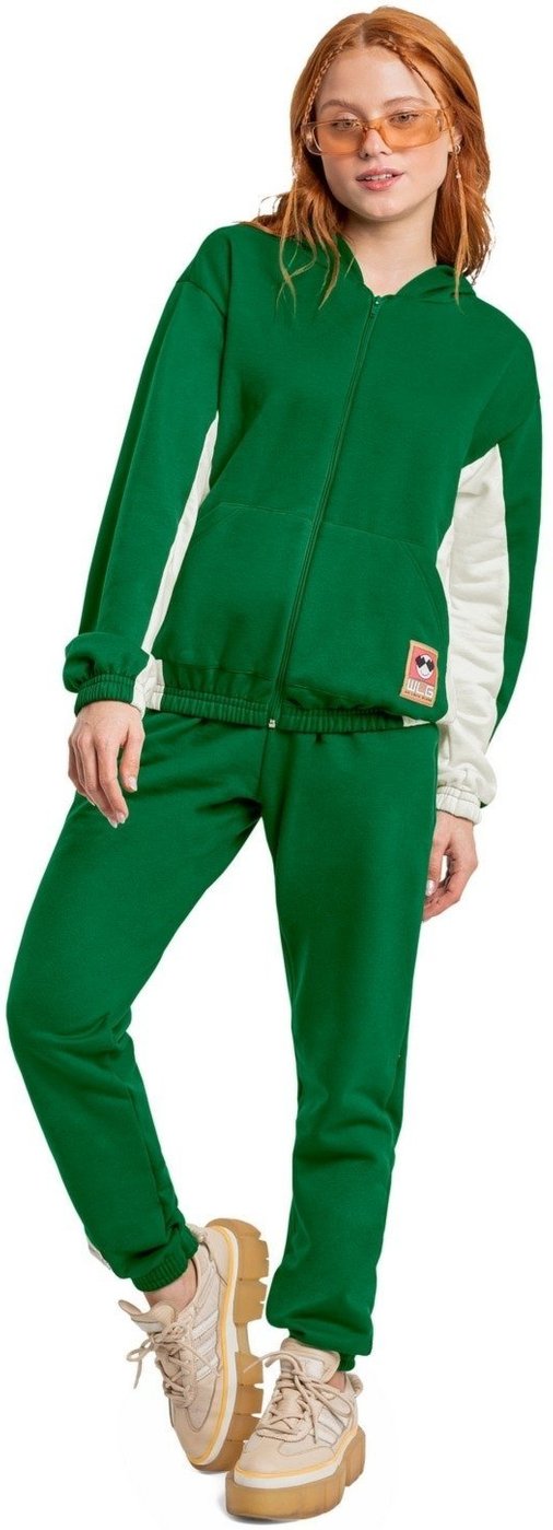 Imagem principal Infantil - Jaqueta em Moletom Juvenil para Meninas Gloss Escuro verde Gloss verde