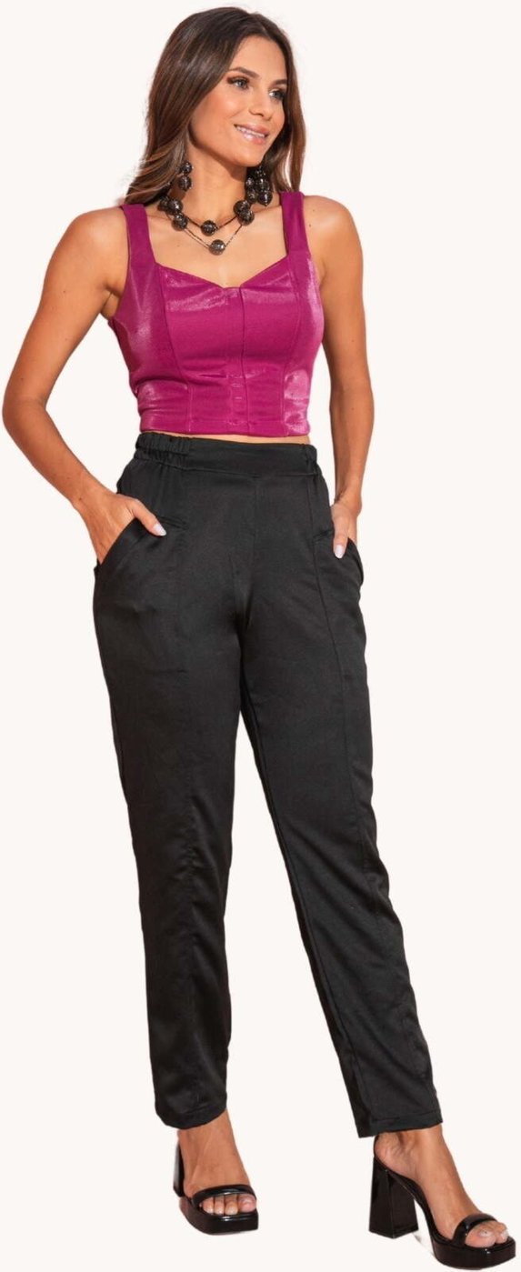 CALÇA FEMININA JOGGER COM RECORTES