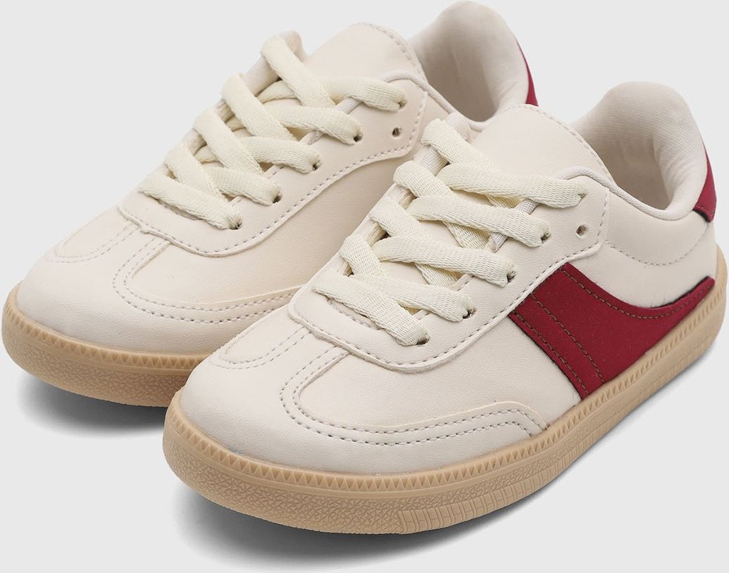 Infantil - Tênis Tricae Casual Detalhe Vermelho Off-White