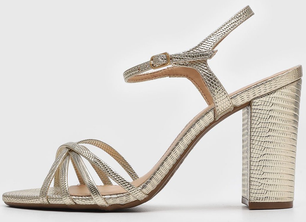 Imagem principal Sandália Feminina Arezzo Tiras Dourada dourado Arezzo dourado