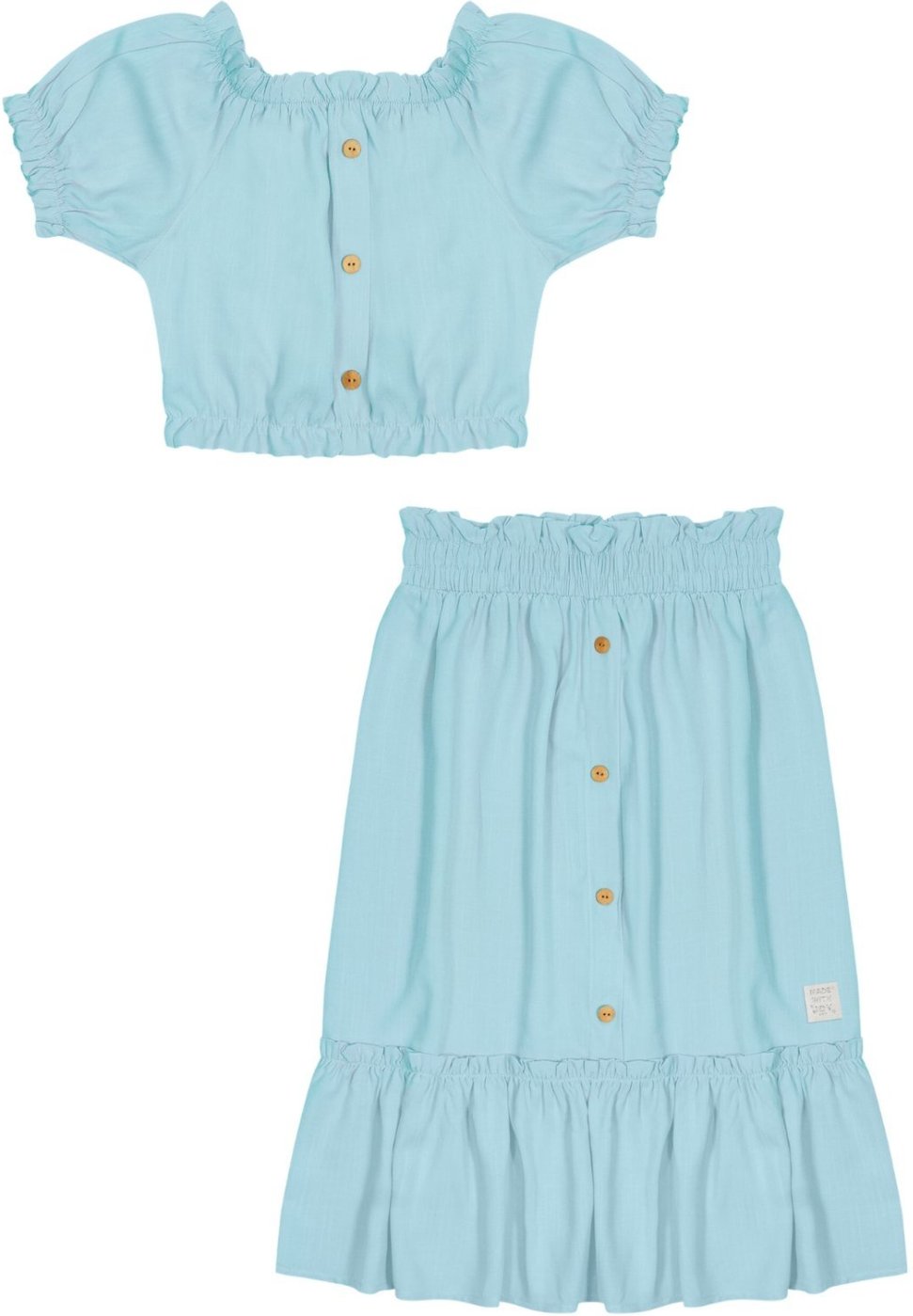 Infantil - Conjunto Blusa E Saia Monocromático Catavento