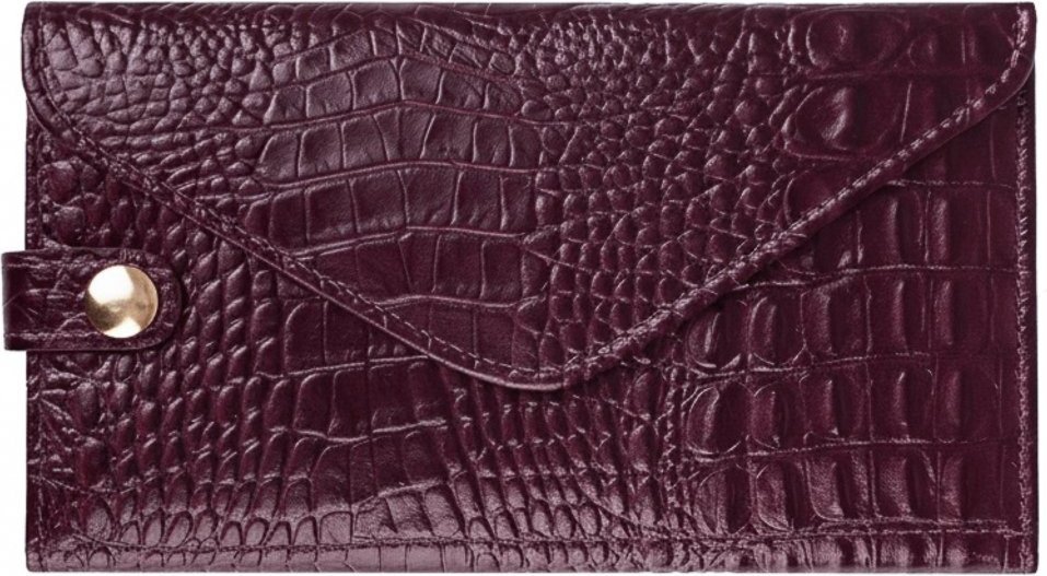 Imagem principal Carteira feminina de couro croco Clara 10,5x19cm - Marsala Andrea Vinci preto Andrea Vinci preto