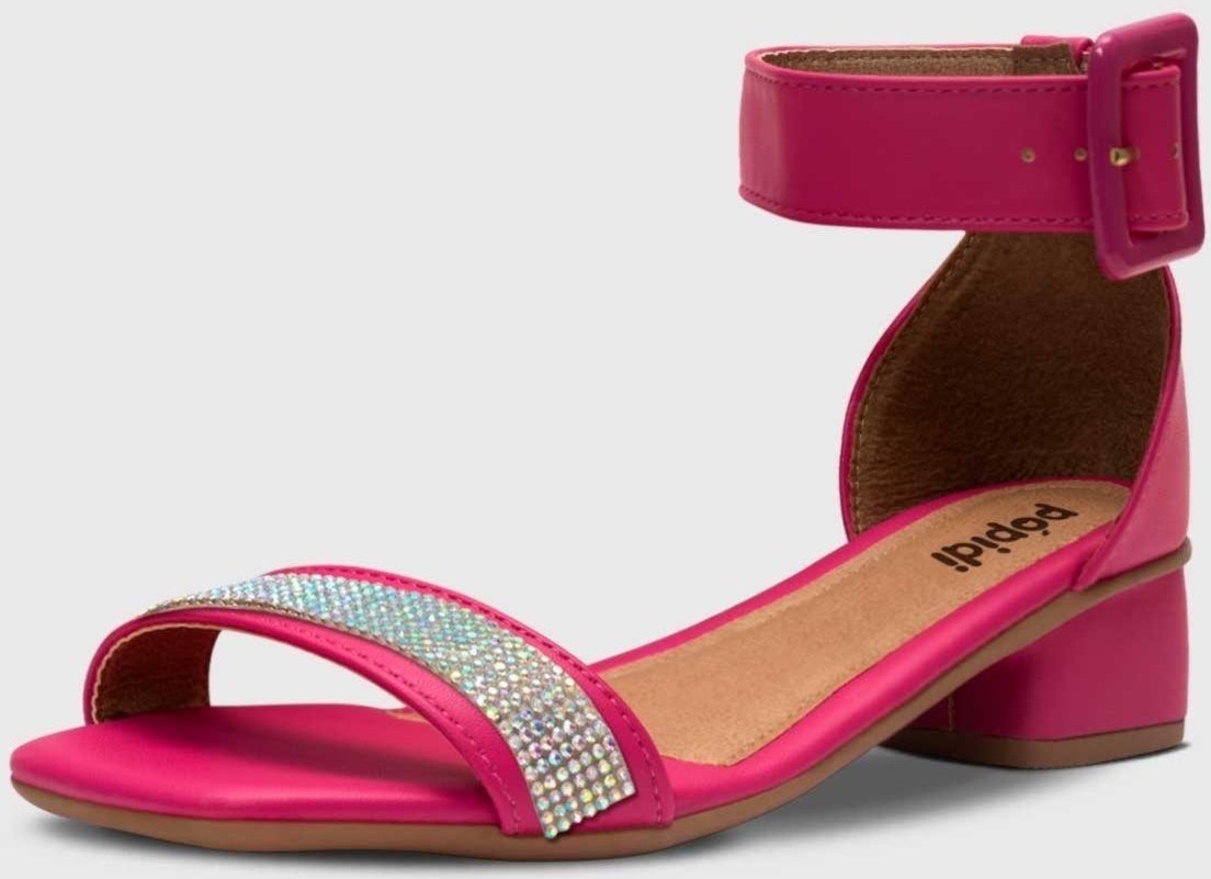 Infantil - Sandália Feminina Pópidi Menina Salto Grosso Brilho