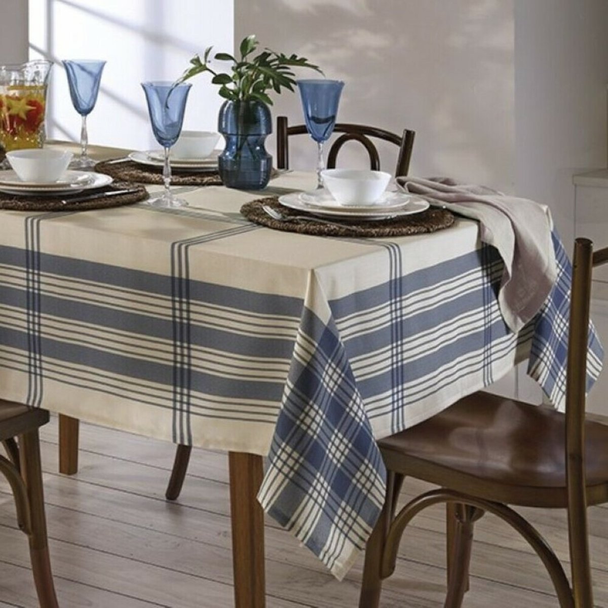 Imagem principal Toalha Mesa 8 Lugares Dohler Impermeavel Luna azul Dohler azul