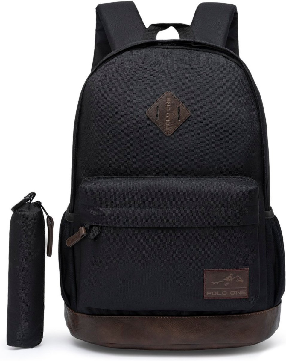 Imagem principal Kit Mochila Bolsa Estojo Polo One Masculina Resistente Escolar preto Polo One preto