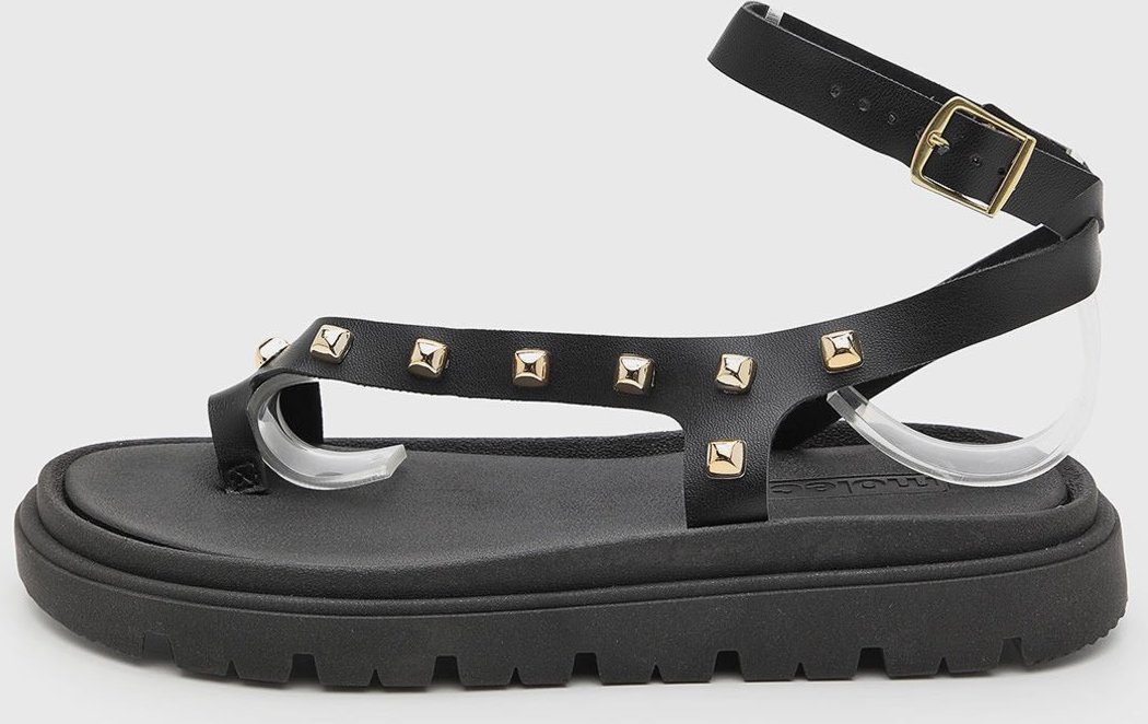 Rasteira Feminina Moleca Salto Baixo Preta