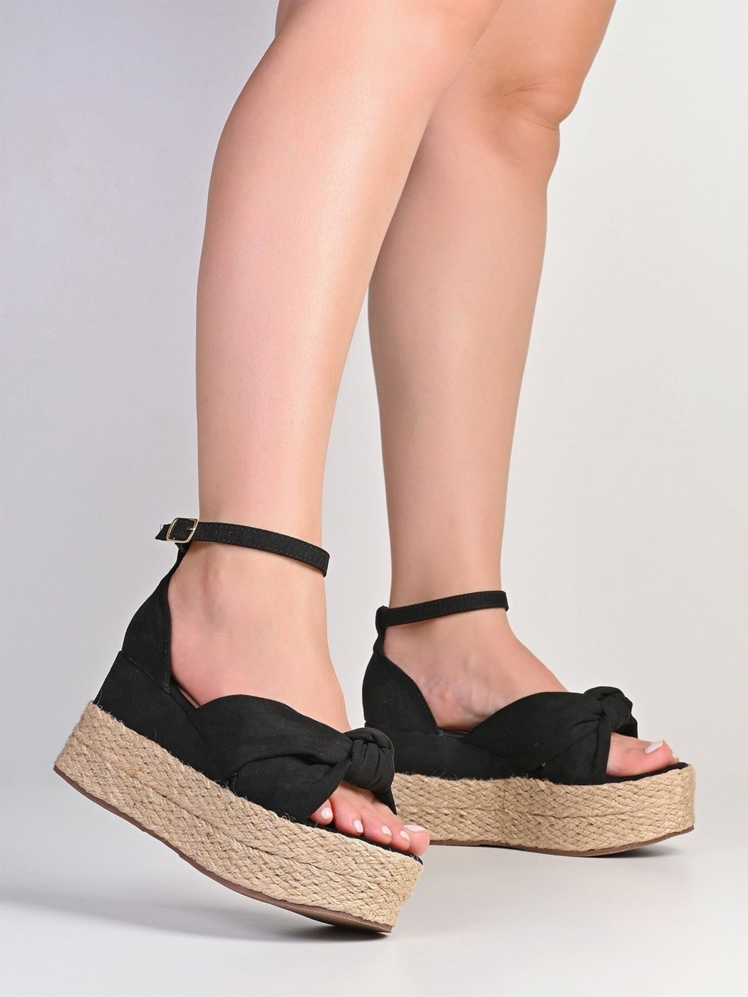 Imagem principal Sandália Anabela Salook Fivela Preta Nó Juta preto Salook preto