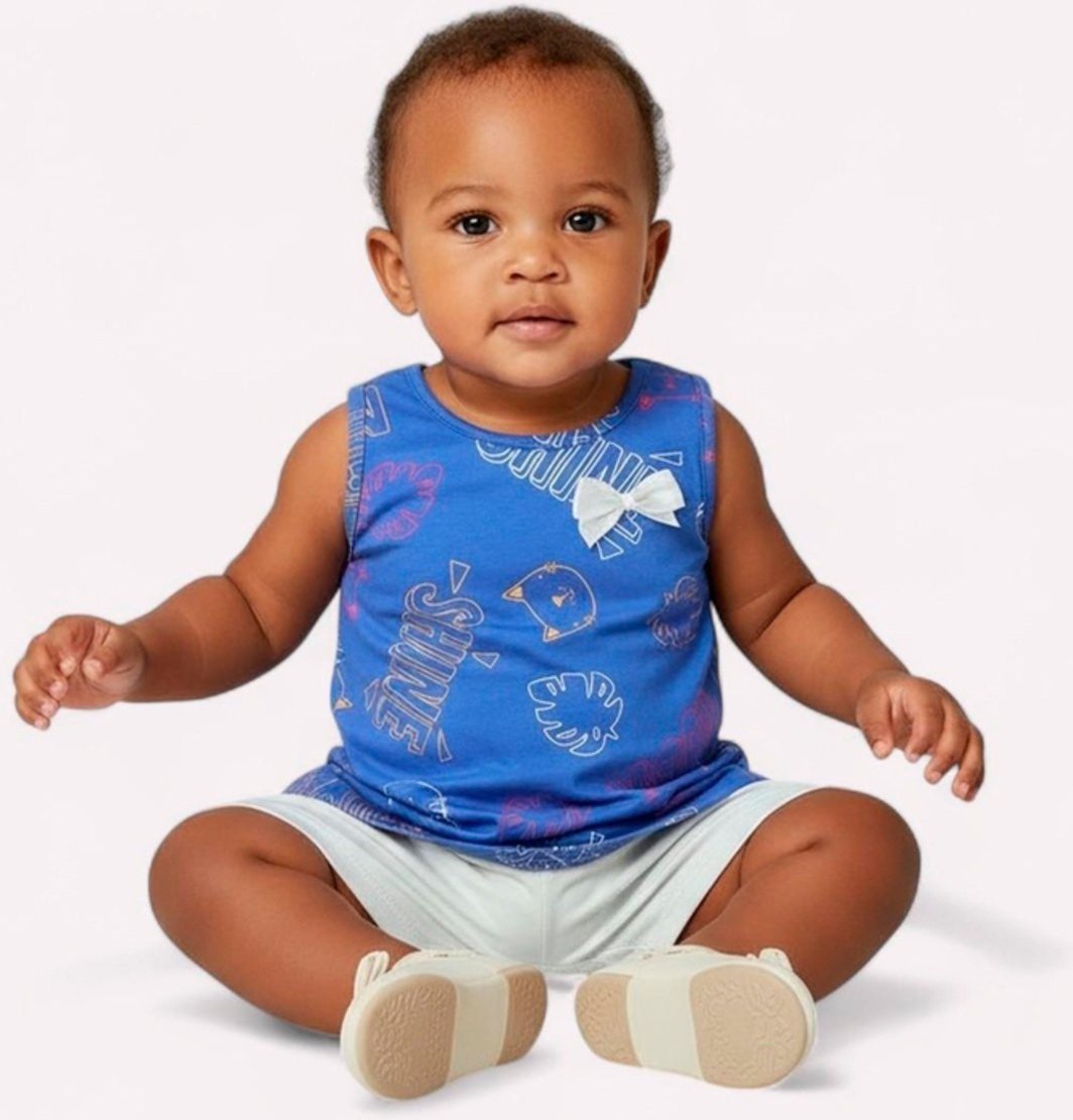 Imagem principal Infantil - Conjunto Menina Gatinho Kyly azul Kyly azul