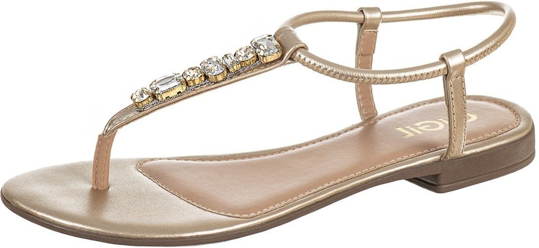 Sandália Rasteirinha Feminina GiGiL Pedrarias Brilho