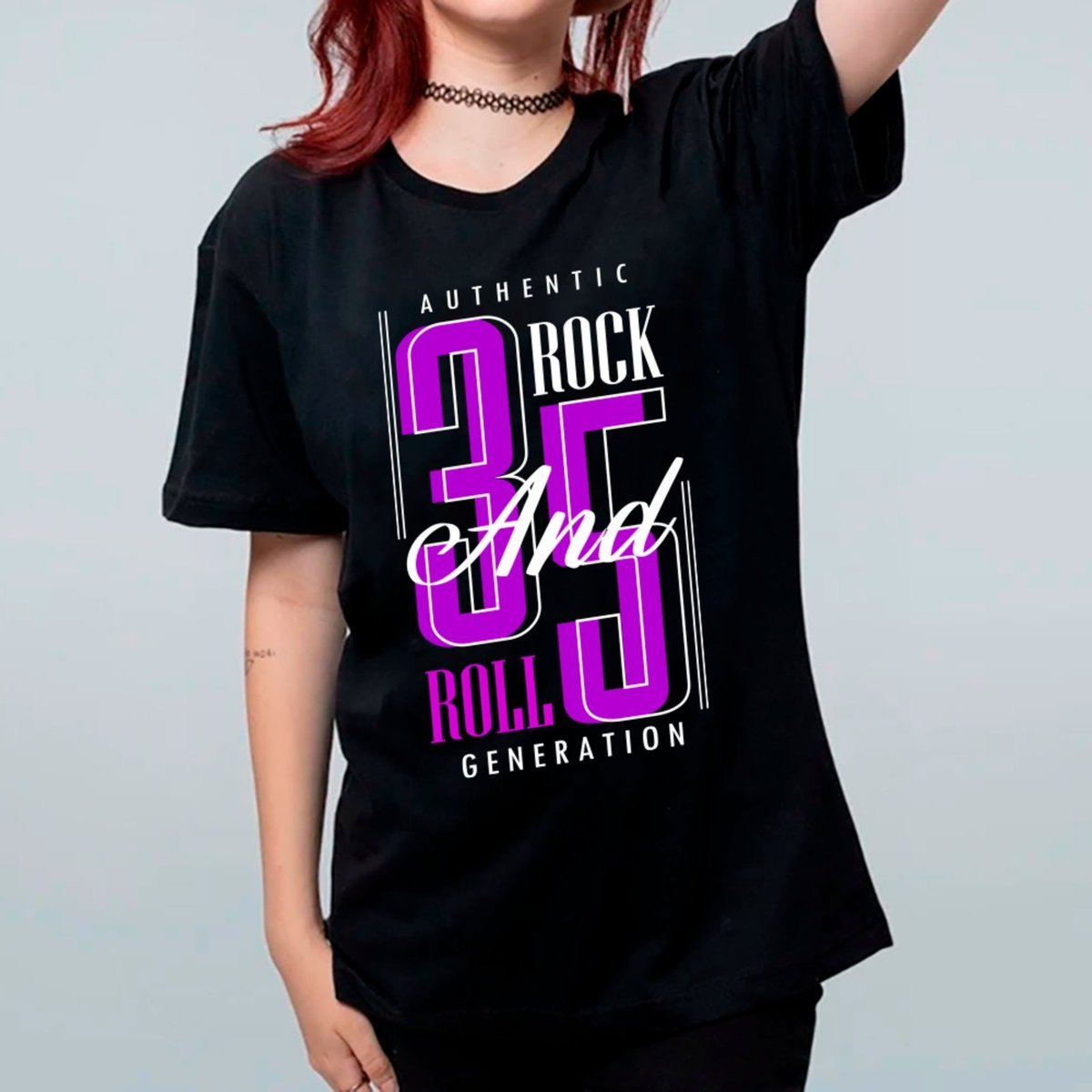 Imagem principal Camiseta Ousy Streetwear Authentic Rock and Roll Generation 35 Oversized Unissex preto ousy preto