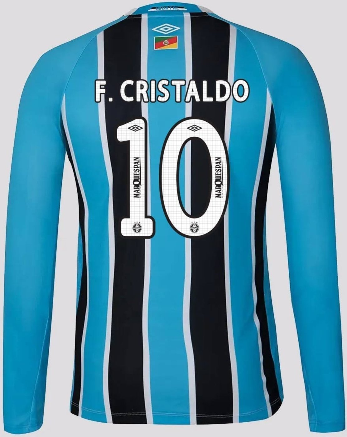 Imagem principal Camisa Umbro Grêmio I 2025 Manga Longa 10 F. Cristaldo preto Umbro preto
