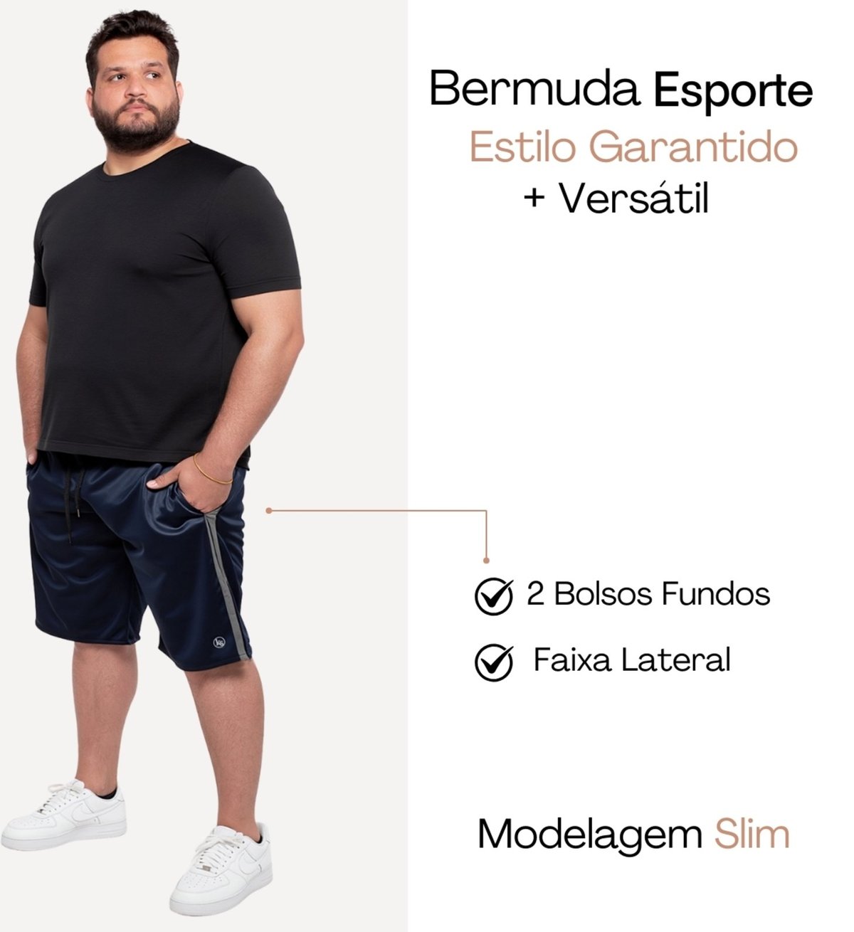 Imagem principal Bermuda Plus Size Masculina Esporte Short Helanca Premium Treino Academia KS azul/azul marinho KS azul/azul marinho