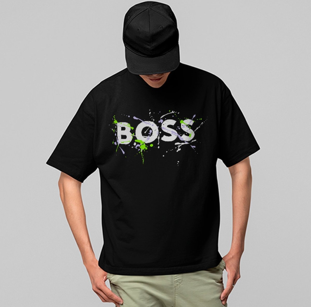 Imagem principal Camiseta Oversized Boss Visual Premium Urbano Casual ousy preto ousy preto