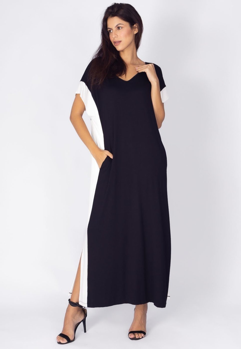 Vestido Amazonia Vital Bicolor Nheengatu Malha e