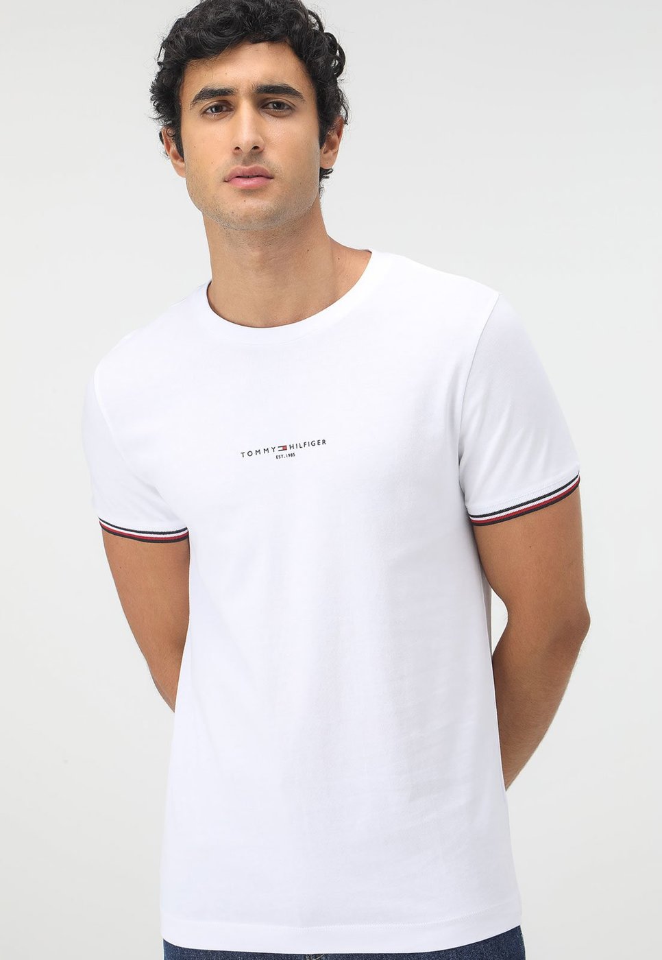 Imagem principal Camiseta Tommy Hilfiger Slim Frisos Branca branco Tommy Hilfiger branco