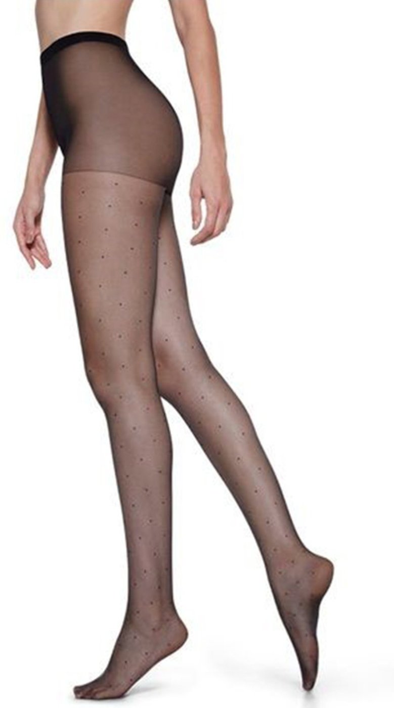 Meia Calça Clássica Poá Loba Com Elastano Fio 15 05687