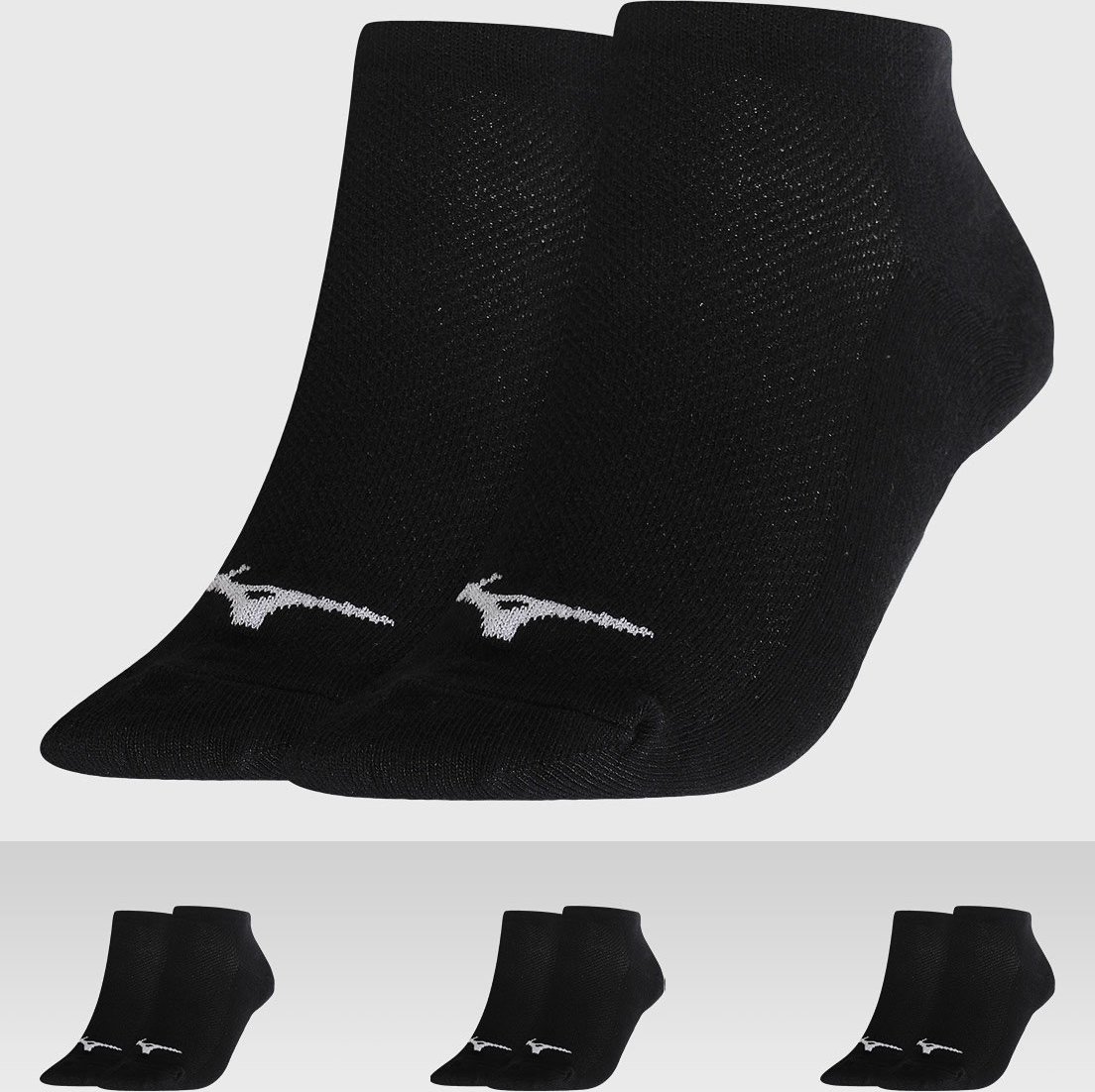 KIt 3 pares de Meia Unissex Mizuno Tripack Basic SC Preta
