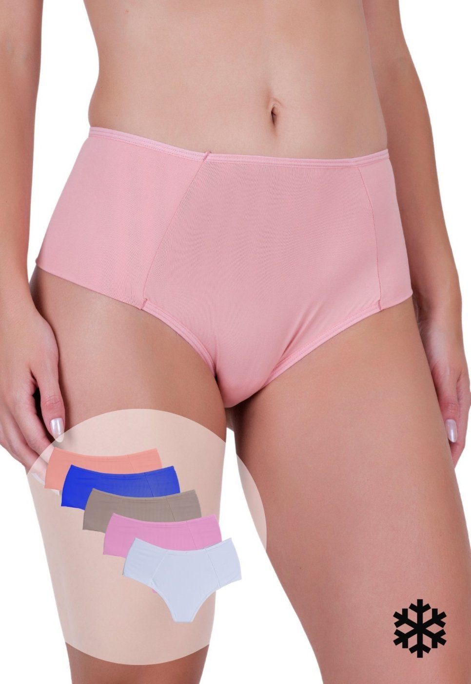 Imagem principal Kit 5 Calcinhas Femininas Microfibra Princesa Laterais Largas Conforto e Sustentação Concept Lingerie multicolorido Concept Lingerie multicolorido