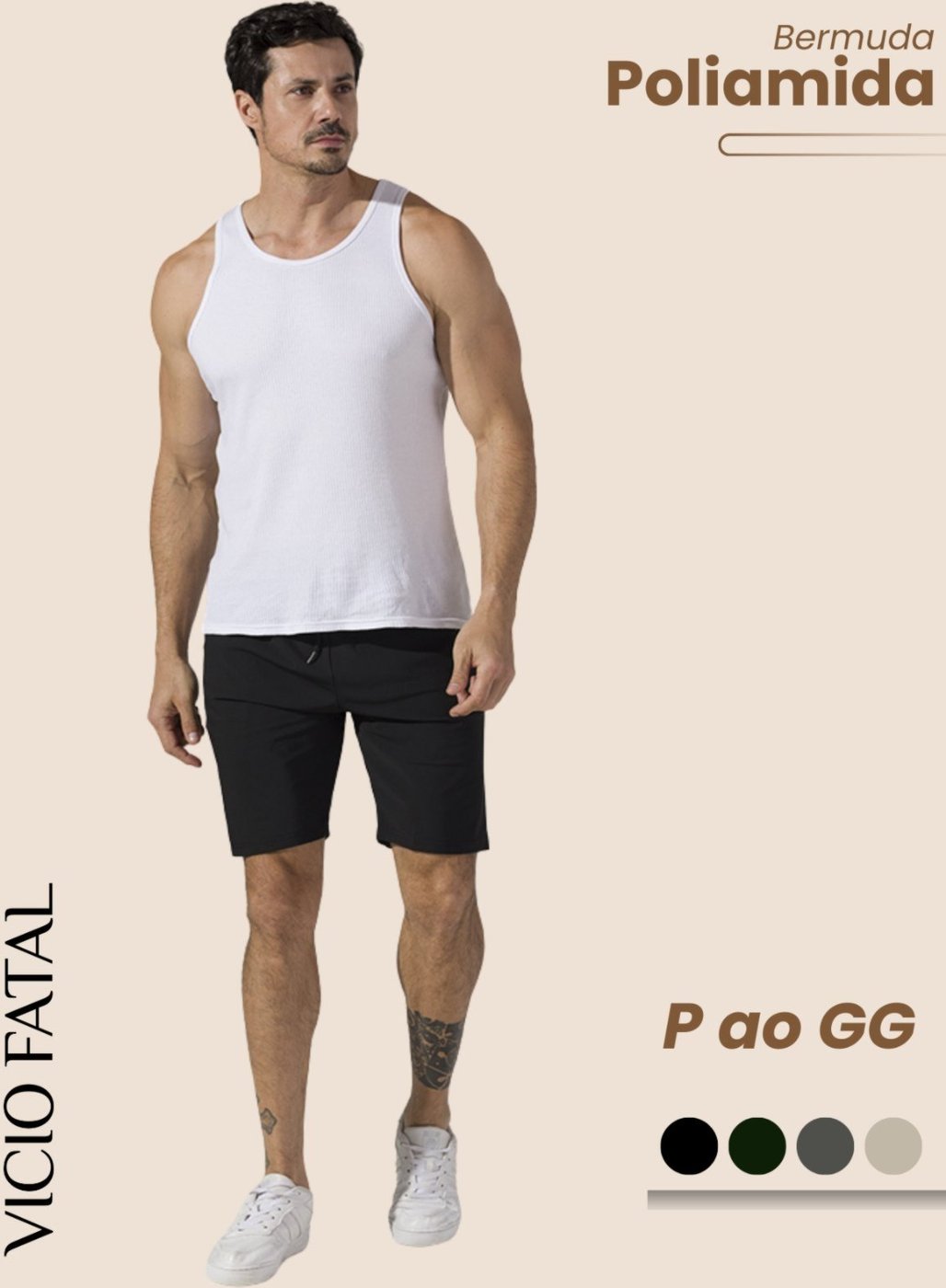 Bermuda Masculina Poliamida com Elastano