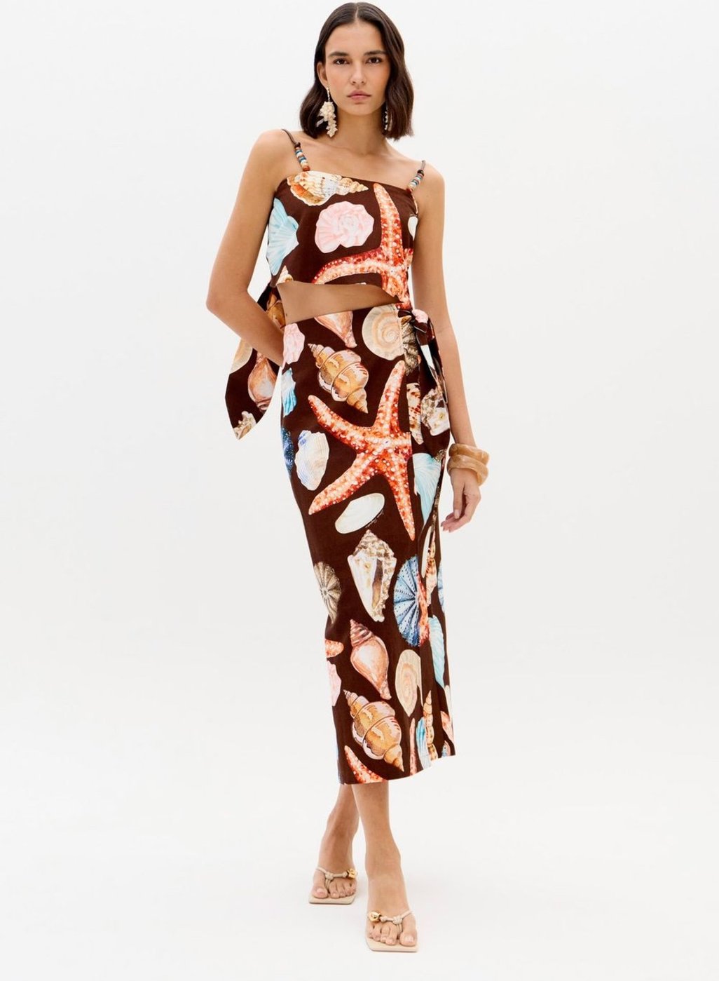 Saia Super Midi Pareô Estampada