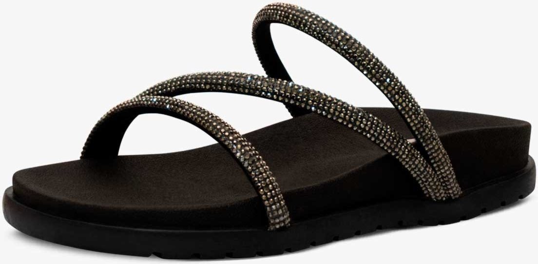 Imagem principal Infantil - Sandália Rasteira Feminina Pópidi Chinelo Papete Brilho Strass preto Pópidí preto