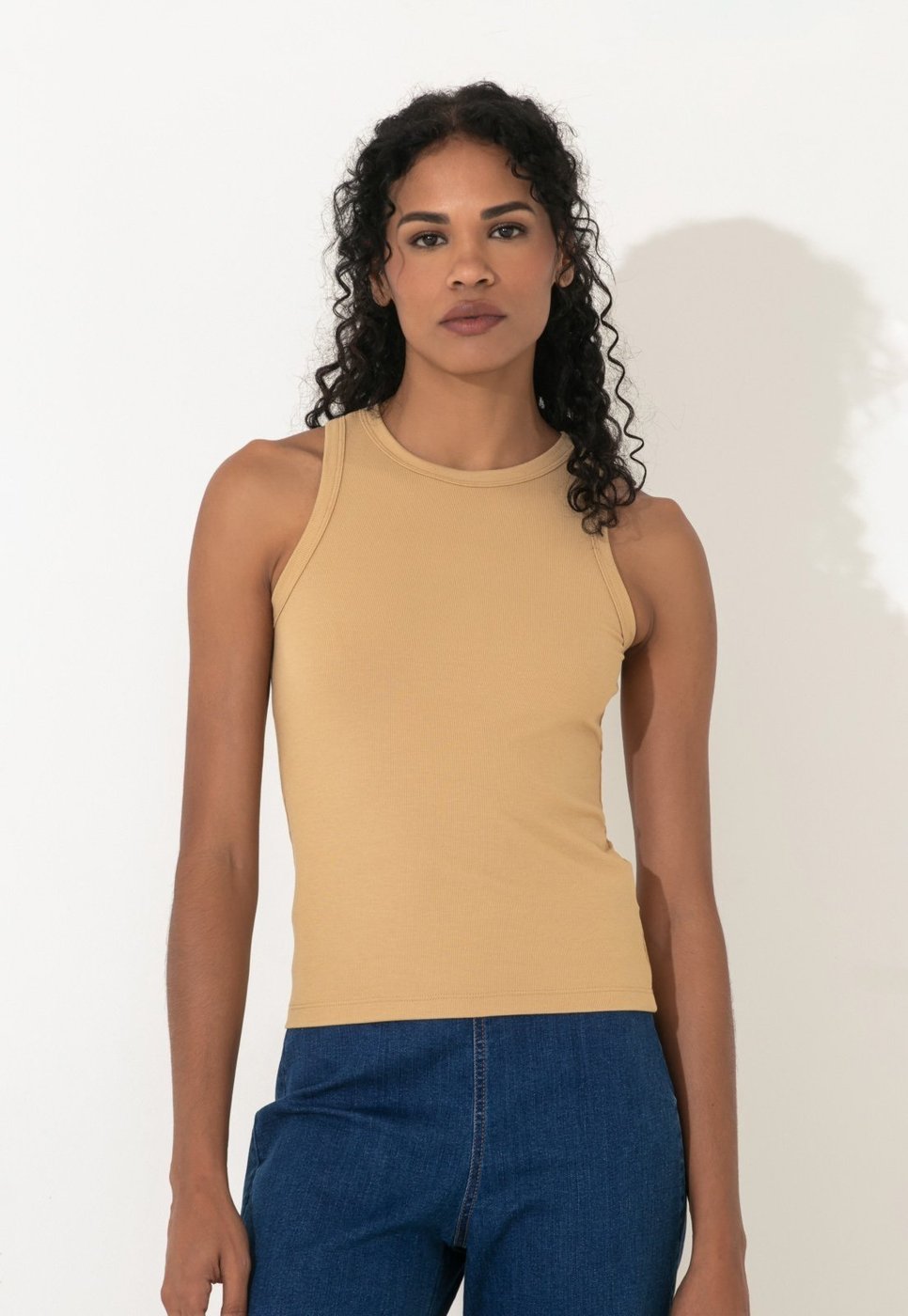 Imagem principal Regata Traymon Canelada Caramelo Claro bege Traymon bege