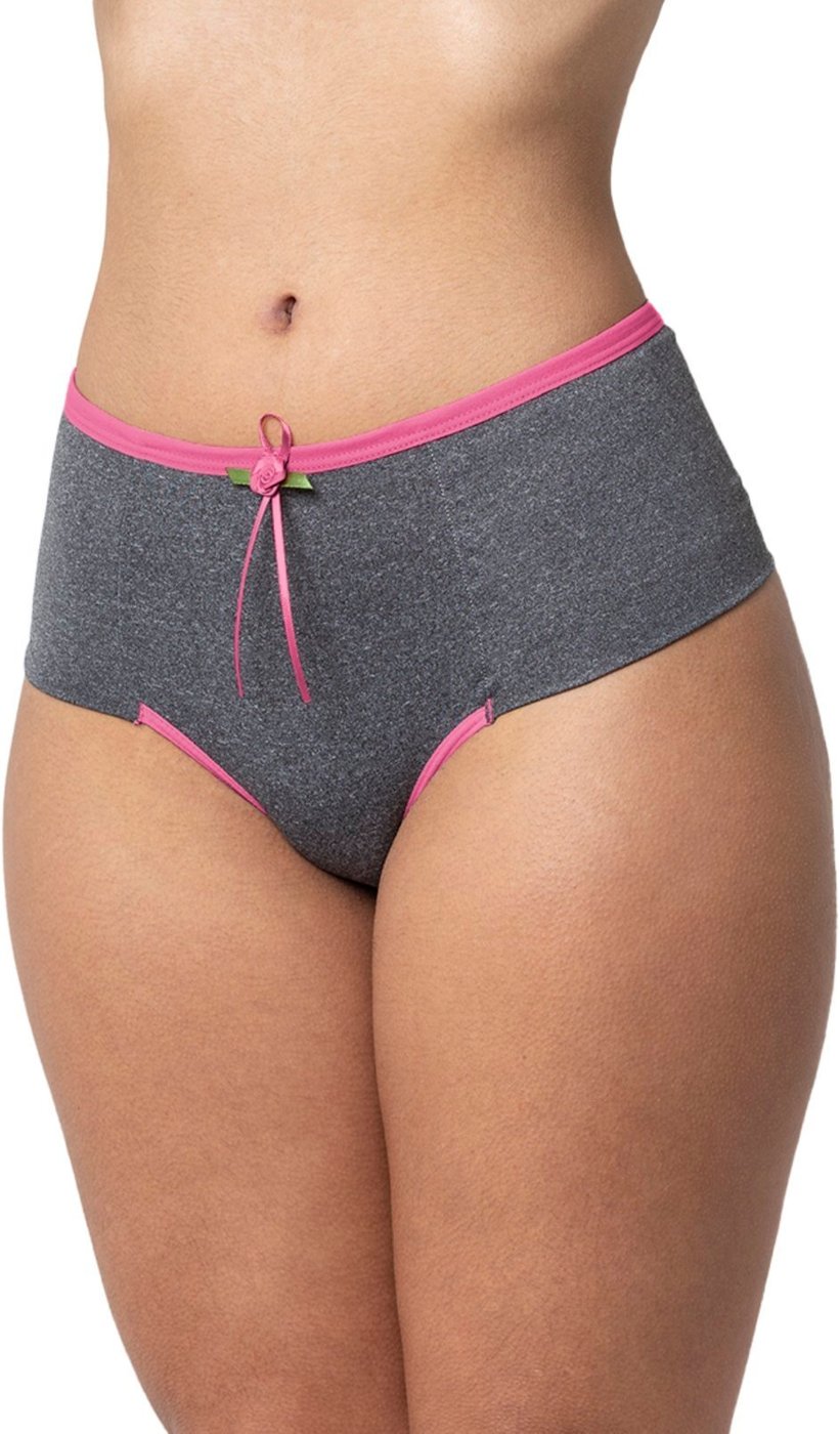 Imagem principal Calcinha Gabi Lingerie de Algodão Mescla Calça Modelagem Cintura Alta perfeita para o seu corpo Magenta rosa magenta Gabi Lingerie rosa magenta