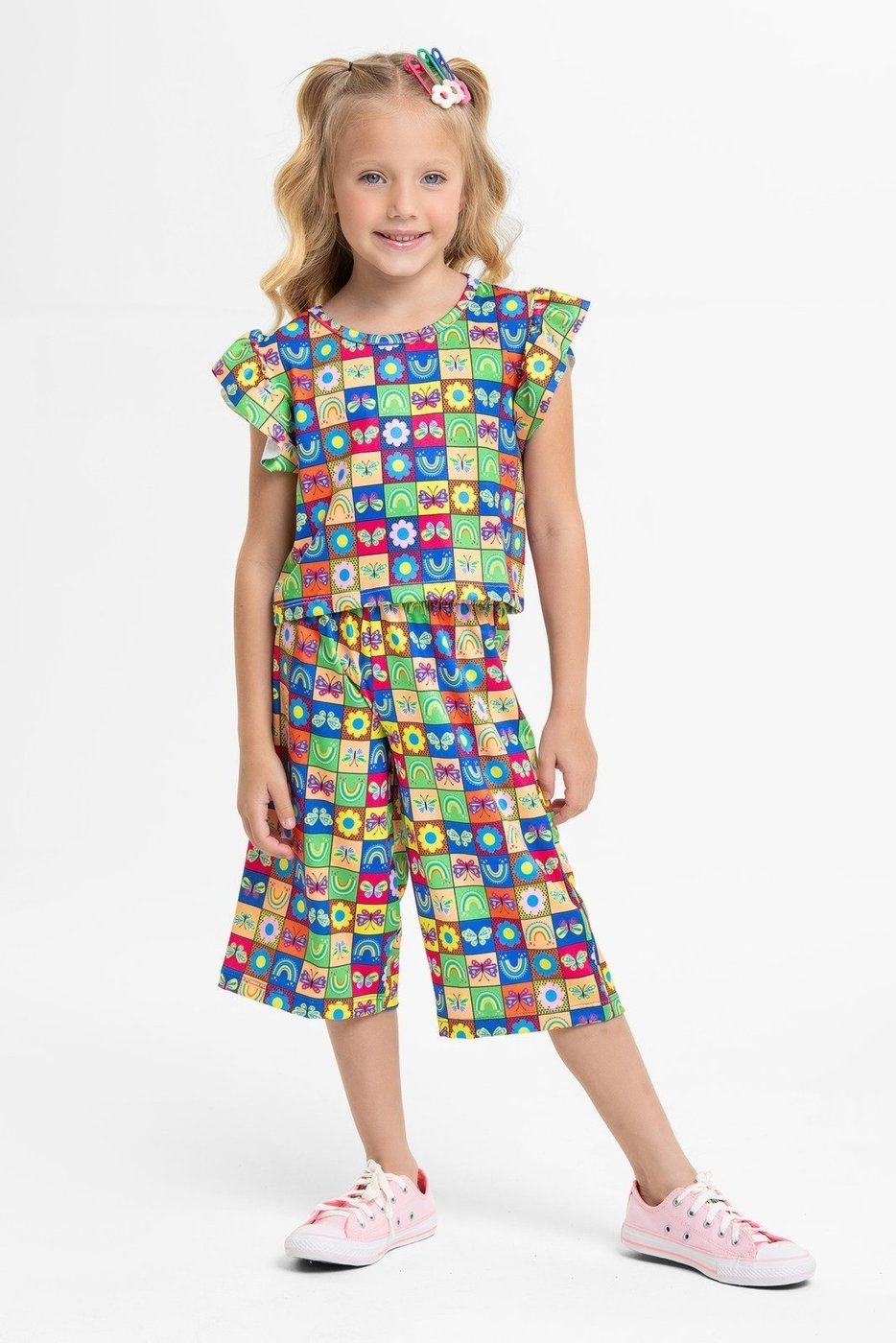 Imagem principal Infantil - Conjunto Verão Feminino Pantalona Faella Colorido - Bordo Mega Kids unico Mega Kids unico