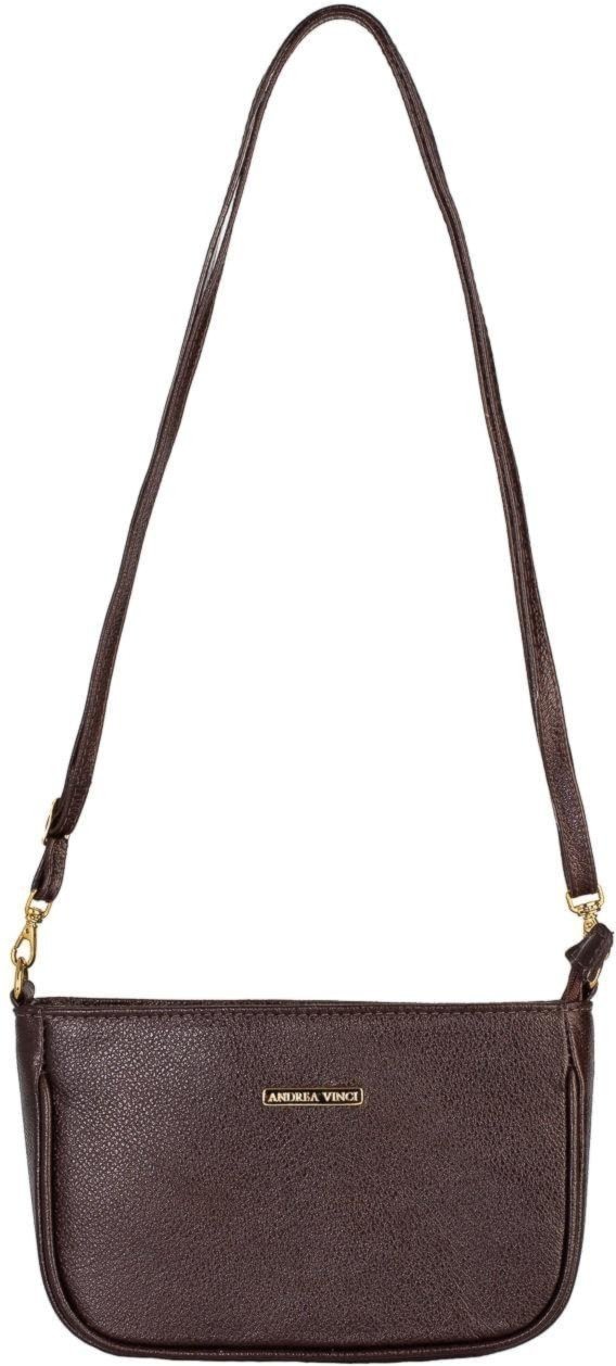 Imagem principal Bolsa tiracolo pequena de couro liso Iria - Café Andrea Vinci vermelho Andrea Vinci vermelho